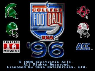 Screenshot Thumbnail / Media File 1 for College Football USA 96 (USA)