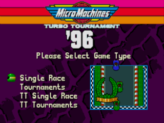 Screenshot Thumbnail / Media File 1 for Micro Machines Turbo Tournament 96 (Europe) (J-Cart)