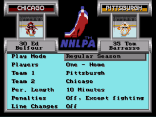 Screenshot Thumbnail / Media File 1 for NHLPA Hockey 93 (USA, Europe) (v1.1)