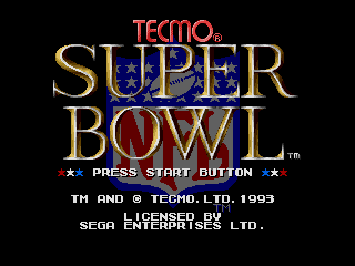 Screenshot Thumbnail / Media File 1 for Tecmo Super Bowl (USA) (September 1993)