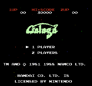 Screenshot Thumbnail / Media File 1 for Galaga (Europe)