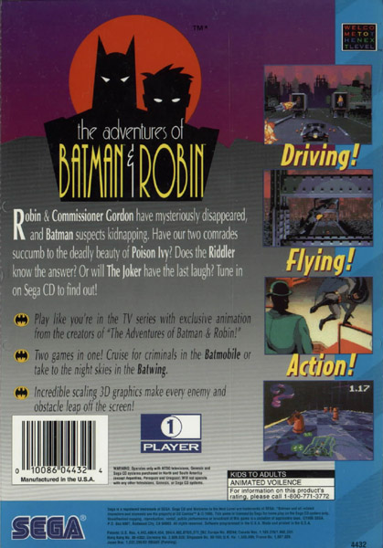 Adventures Of Batman & Robin (U) ISO < SegaCD ISOs | Emuparadise