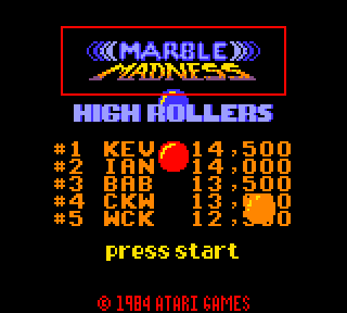 Screenshot Thumbnail / Media File 1 for Marble Madness (USA)