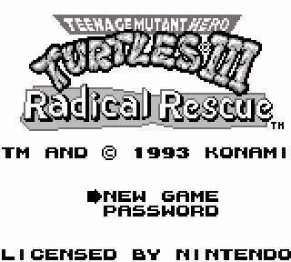 Screenshot Thumbnail / Media File 1 for Teenage Mutant Hero Turtles III - Radical Rescue (Europe)
