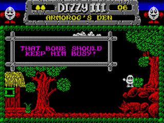 Screenshot Thumbnail / Media File 1 for Dizzy III - Fantasy World Dizzy (1989)(Codemasters)(128k)
