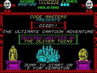 Screenshot Thumbnail / Media File 1 for Dizzy - The Ultimate Cartoon Adventure (1987)(Codemasters)(128k)