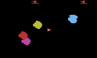 Screenshot Thumbnail / Media File 1 for Asteroids (1981) (Atari, Brad Stewart - Sears) (CX2649 - 49-75163)