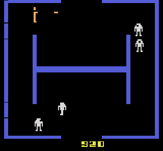 Screenshot Thumbnail / Media File 1 for Berzerk (1982) (Atari, Dan Hitchens - Sears) (CX2650 - 49-75168)