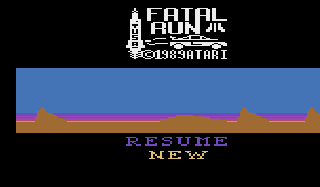Screenshot Thumbnail / Media File 1 for Fatal Run (Ultimate Driving) (1989) (Atari - Sculptured Software, Steve Aguirre) (CX26162) (PAL)