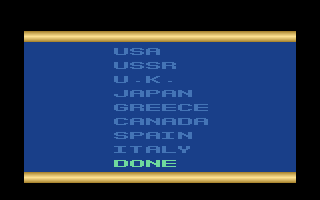 Screenshot Thumbnail / Media File 1 for Summer Games (1987) (Epyx, Steven A. Baker, Tod Frye, Peter Engelbrite) (80561-00250)