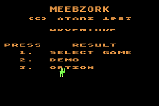 Screenshot Thumbnail / Media File 1 for Meebzork (1983) (Atari)