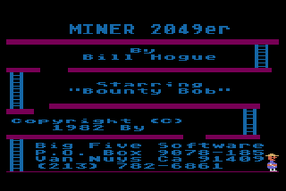 Screenshot Thumbnail / Media File 1 for Miner 2049 (1983) (Big Five Software)