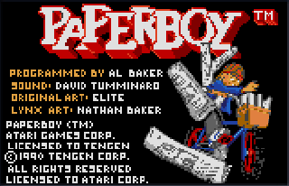 Screenshot Thumbnail / Media File 1 for Paperboy (USA, Europe)