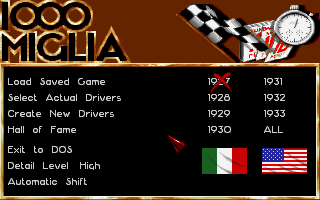 Screenshot Thumbnail / Media File 1 for 1000 Miglia (1991)(Simulmondo)