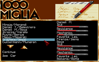 Screenshot Thumbnail / Media File 1 for 1000 Miglia (1991)(Simulmondo)