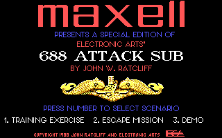 Screenshot Thumbnail / Media File 1 for 688 Attack Sub (1988)(Electronic Arts Inc)