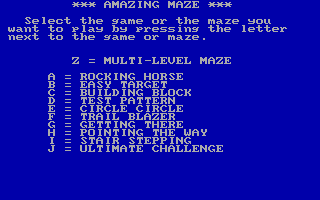 Screenshot Thumbnail / Media File 1 for Amazing Maze (1983)(Headlands Press)