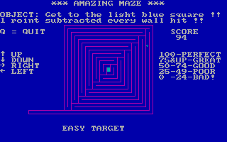 Screenshot Thumbnail / Media File 1 for Amazing Maze (1983)(Headlands Press)