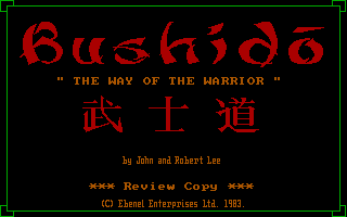 Screenshot Thumbnail / Media File 1 for Bushido (1983)(Ebenel Enterprises)