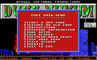 Screenshot Thumbnail / Media File 1 for Duke Nukem Episode 3 Trapped In The Future (1991)(Apogee Software Ltd)