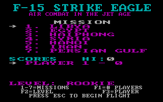 Screenshot Thumbnail / Media File 1 for F15 Strike Eagle I (1986)(Microprose Software Inc)