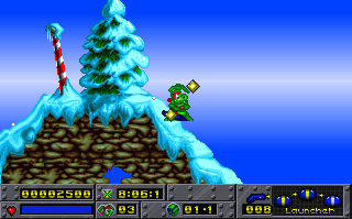 Screenshot Thumbnail / Media File 1 for Jazz Jackrabbit Special Xmas Edition (1994)(Epic Megagames)
