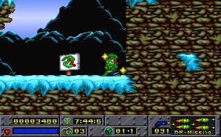 Screenshot Thumbnail / Media File 1 for Jazz Jackrabbit Special Xmas Edition (1994)(Epic Megagames)