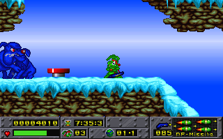 Screenshot Thumbnail / Media File 1 for Jazz Jackrabbit Special Xmas Edition (1994)(Epic Megagames)