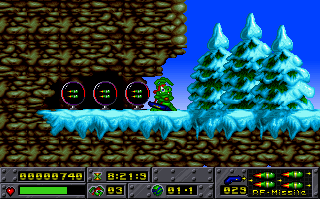 Screenshot Thumbnail / Media File 1 for Jazz Jackrabbit Special Xmas Edition (1994)(Epic Megagames)