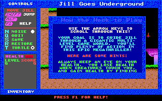 Screenshot Thumbnail / Media File 1 for Jill Of The Jungle 2 Jill Goes Underground (1992)(Epic Megagames Inc)