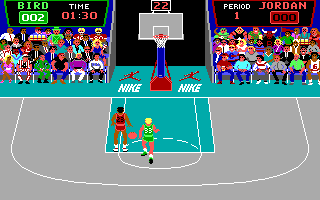 Screenshot Thumbnail / Media File 1 for Jordan Vs Bird One On One (1988)(Electronic Arts Inc)