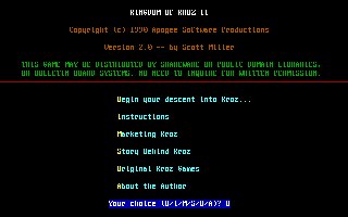 Screenshot Thumbnail / Media File 1 for Kingdom Of Kroz (1990)(Apogee Software Ltd)