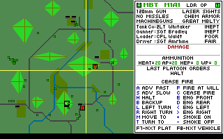 Screenshot Thumbnail / Media File 1 for M1 Tank Platoon (1989)(Microprose Software Inc)(Rev)