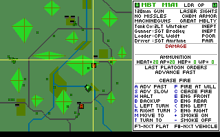 Screenshot Thumbnail / Media File 1 for M1 Tank Platoon (1989)(Microprose Software Inc)(Rev)