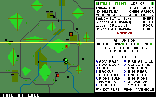 Screenshot Thumbnail / Media File 1 for M1 Tank Platoon (1989)(Microprose Software Inc)(Rev)