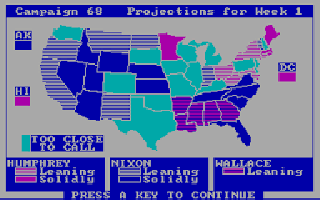 Screenshot Thumbnail / Media File 1 for President Elect (1988)(Edition (1987)(Strategic Simulations Inc)