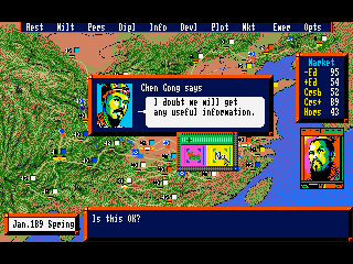 Screenshot Thumbnail / Media File 1 for Romance Of The Three Kingdoms III Dragon Of Destiny (1992)(Koei Co Ltd)