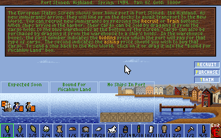 Screenshot Thumbnail / Media File 1 for Sid Meiers Colonization (1994)(Microprose Software Inc)