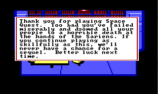 Screenshot Thumbnail / Media File 1 for Space Quest I Roger Wilco In The Sarien Encounter (1991)(Sierra Online)