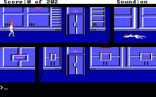 Screenshot Thumbnail / Media File 1 for Space Quest I Roger Wilco In The Sarien Encounter Enhance (1991)(Sierra Online)