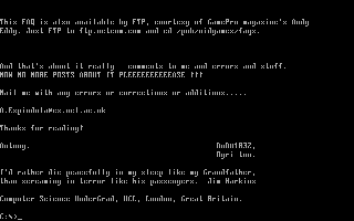 Screenshot Thumbnail / Media File 1 for Video Game Faq (1994)(Copysoft Inc)