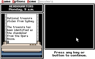 Screenshot Thumbnail / Media File 1 for Where In The World Is Carmen Sandiego Deluxe Edition (1990)(Broderbund Software Inc)