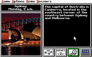 Screenshot Thumbnail / Media File 1 for Where In The World Is Carmen Sandiego Deluxe Edition (1990)(Broderbund Software Inc)