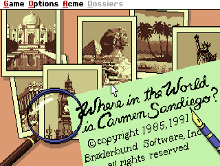 Screenshot Thumbnail / Media File 1 for Where In The World Is Carmen Sandiego Enhanced (1991)(Broderbund Software Inc)