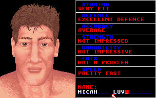 Screenshot Thumbnail / Media File 1 for World Championship Boxing Manager (1990)(Krisalis Software Ltd)