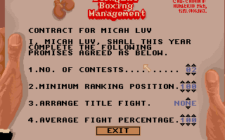 Screenshot Thumbnail / Media File 1 for World Championship Boxing Manager (1990)(Krisalis Software Ltd)