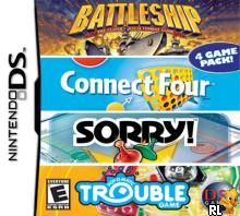 Battleship - Connect Four - Sorry! - Trouble Game (U)(Legacy) Box Art